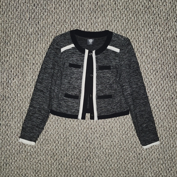 Vince Camuto Grey Black Tweed Blazer Jacket - Picture 5 of 6